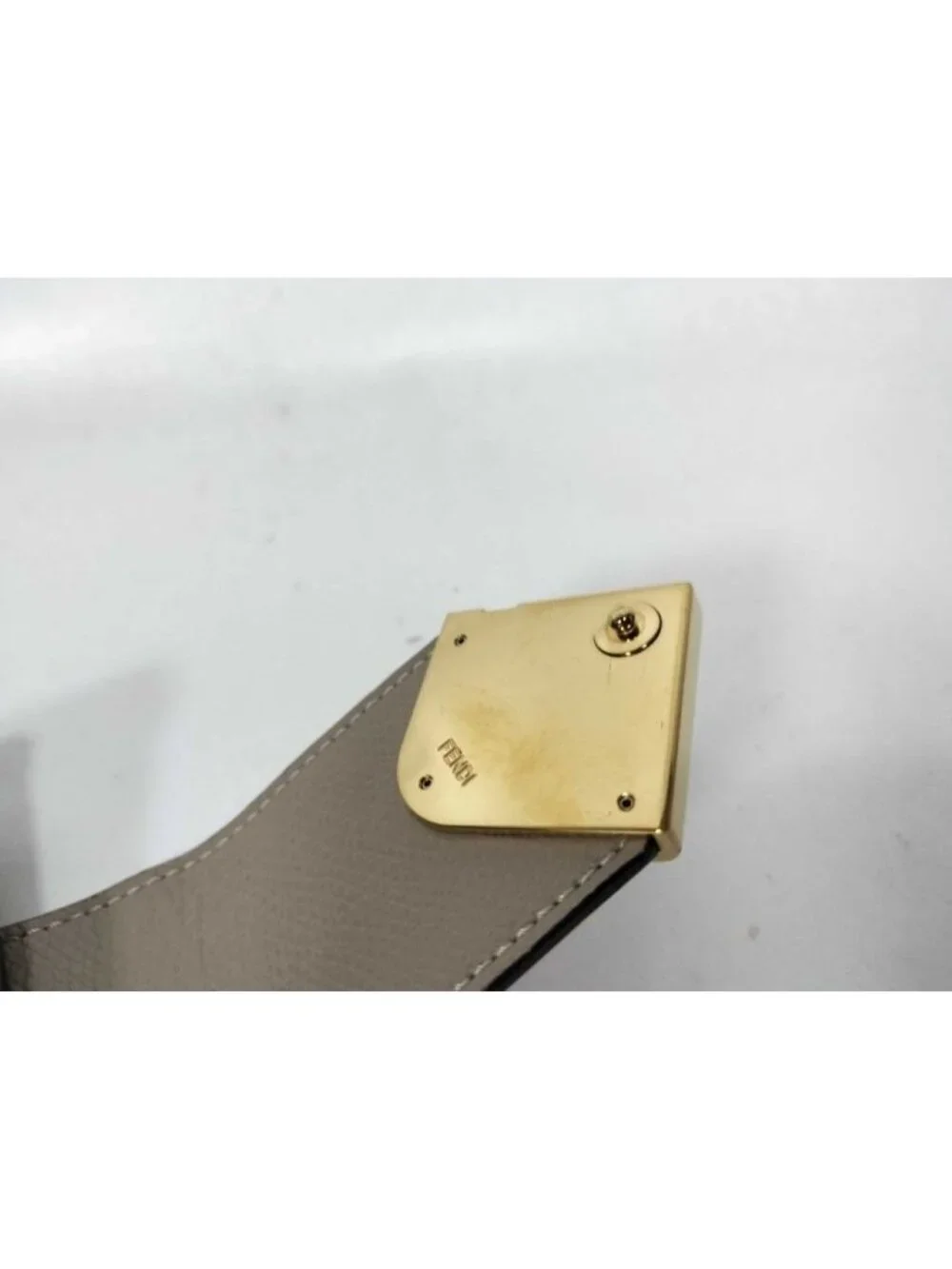 Fendi Shoulder Bag FF Diamond Phonepouch Greige Type Leather Smartphoneshoulder